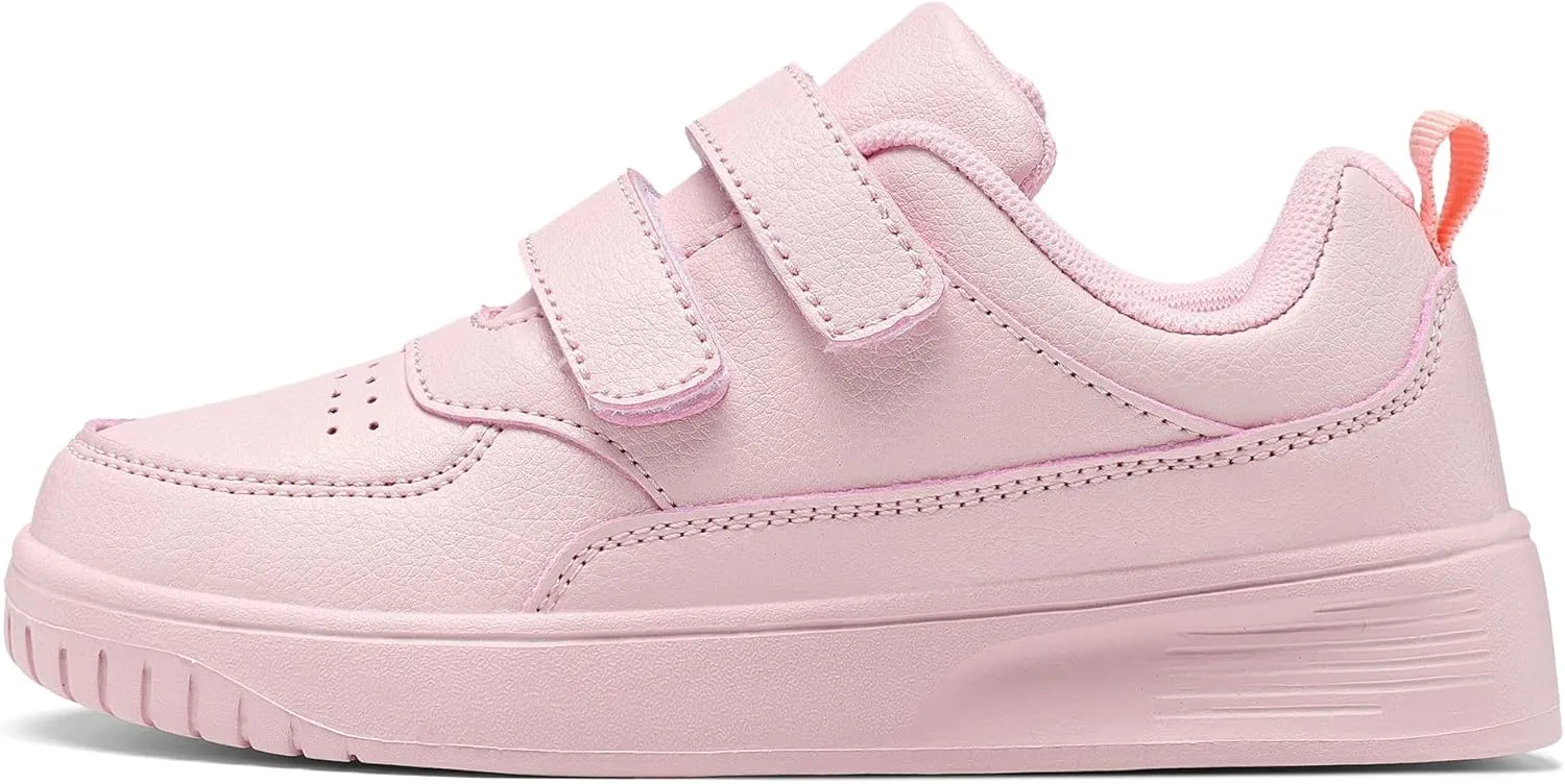 DSWED Unisex-Child Leather Lightweight Breathable Knit Athletic Running Sneakers for Kids Shoes for Boys Girls