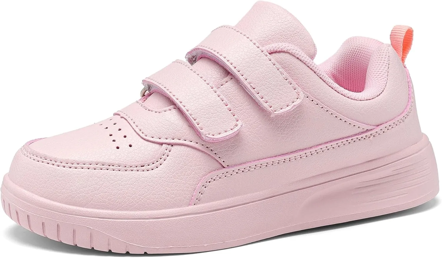 DSWED Unisex-Child Leather Lightweight Breathable Knit Athletic Running Sneakers for Kids Shoes for Boys Girls