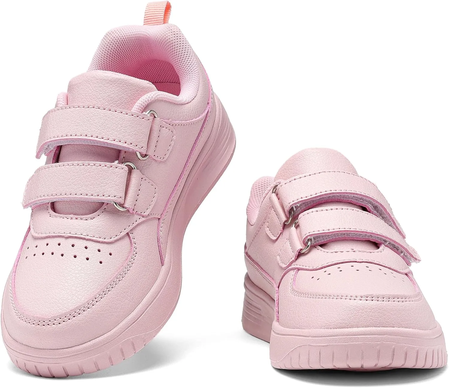 DSWED Unisex-Child Leather Lightweight Breathable Knit Athletic Running Sneakers for Kids Shoes for Boys Girls