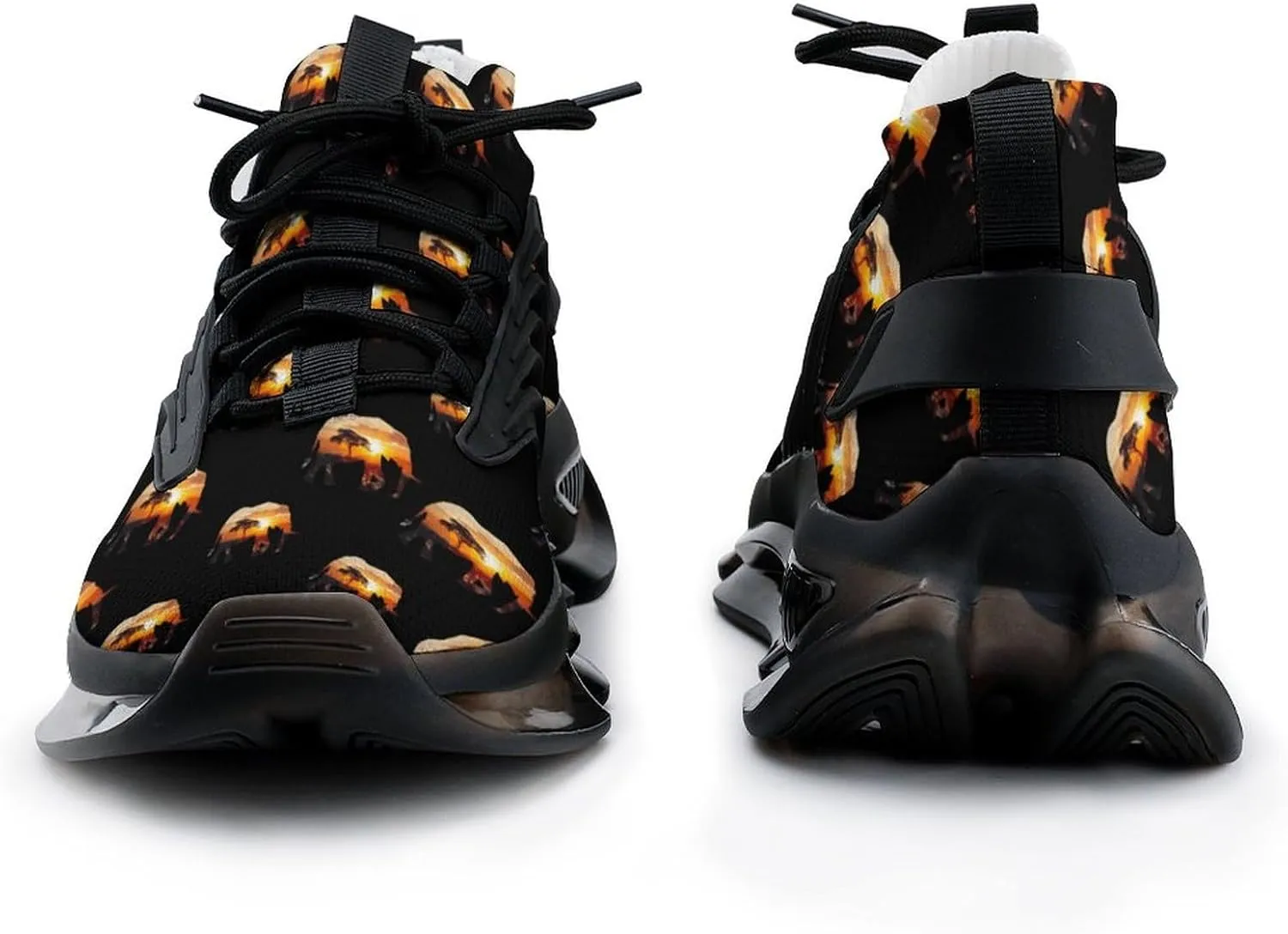 Elephant Africa Landmark Inside Men's Running Shoes Lightweight Walking Shoe Breathable Sneaker