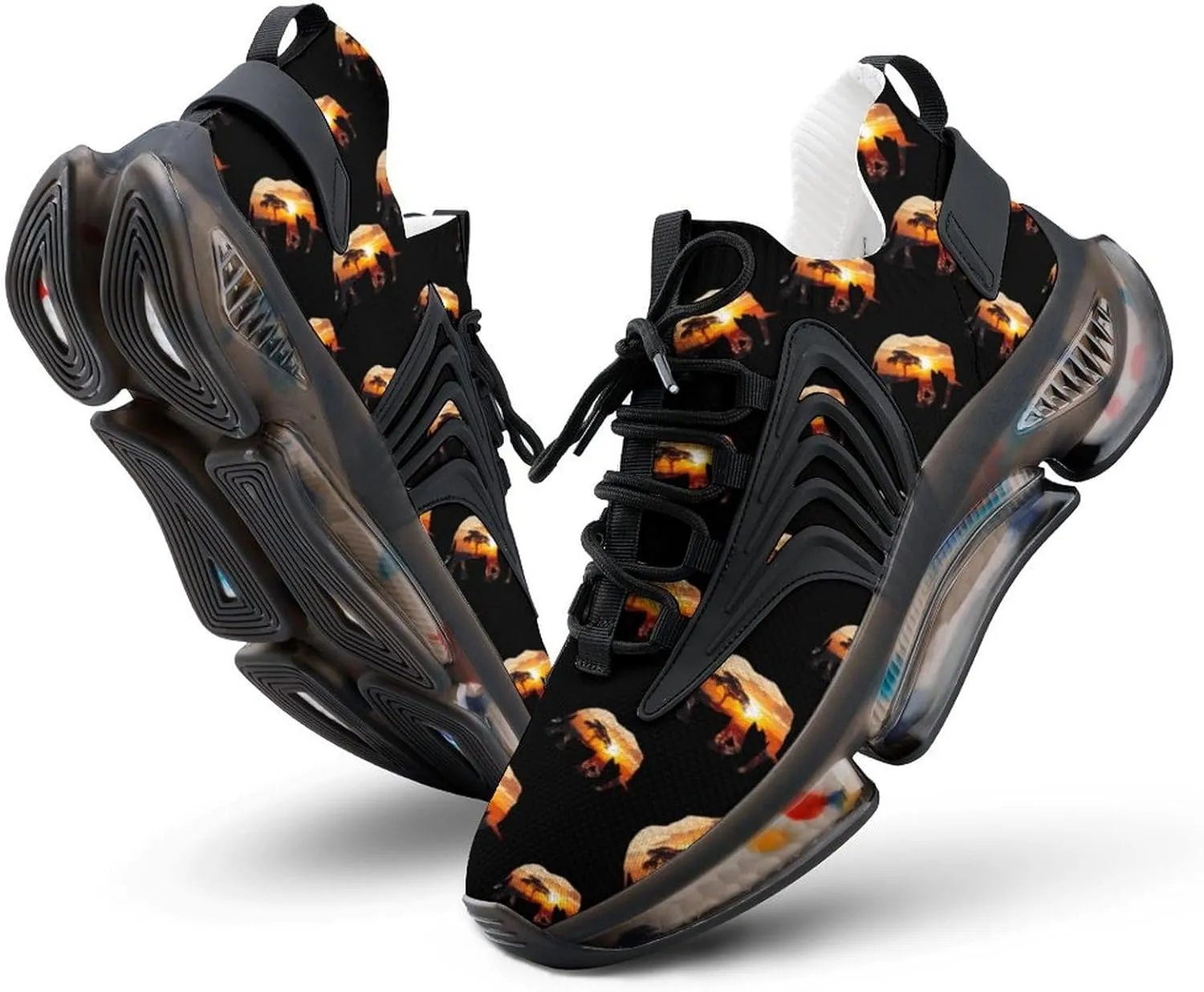 Elephant Africa Landmark Inside Men's Running Shoes Lightweight Walking Shoe Breathable Sneaker