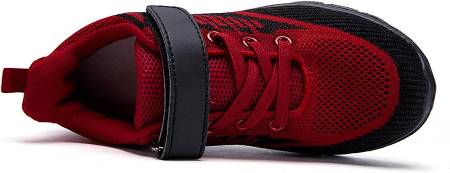 Fashion All Season Children Boys Sports Shoes Flat Thick Bottom Lightweight Non Slip Lace Up Hook Loop Shoes Kids Boys