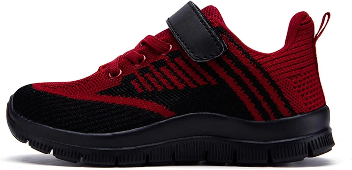 Fashion All Season Children Boys Sports Shoes Flat Thick Bottom Lightweight Non Slip Lace Up Hook Loop Shoes Kids Boys