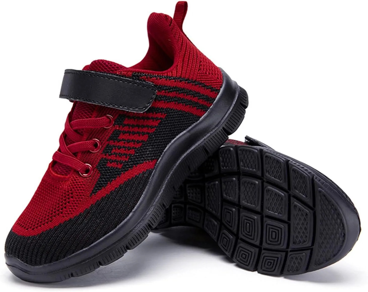 Fashion All Season Children Boys Sports Shoes Flat Thick Bottom Lightweight Non Slip Lace Up Hook Loop Shoes Kids Boys