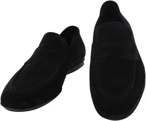 Fiori Di Lusso Black Suede Penny Loafers