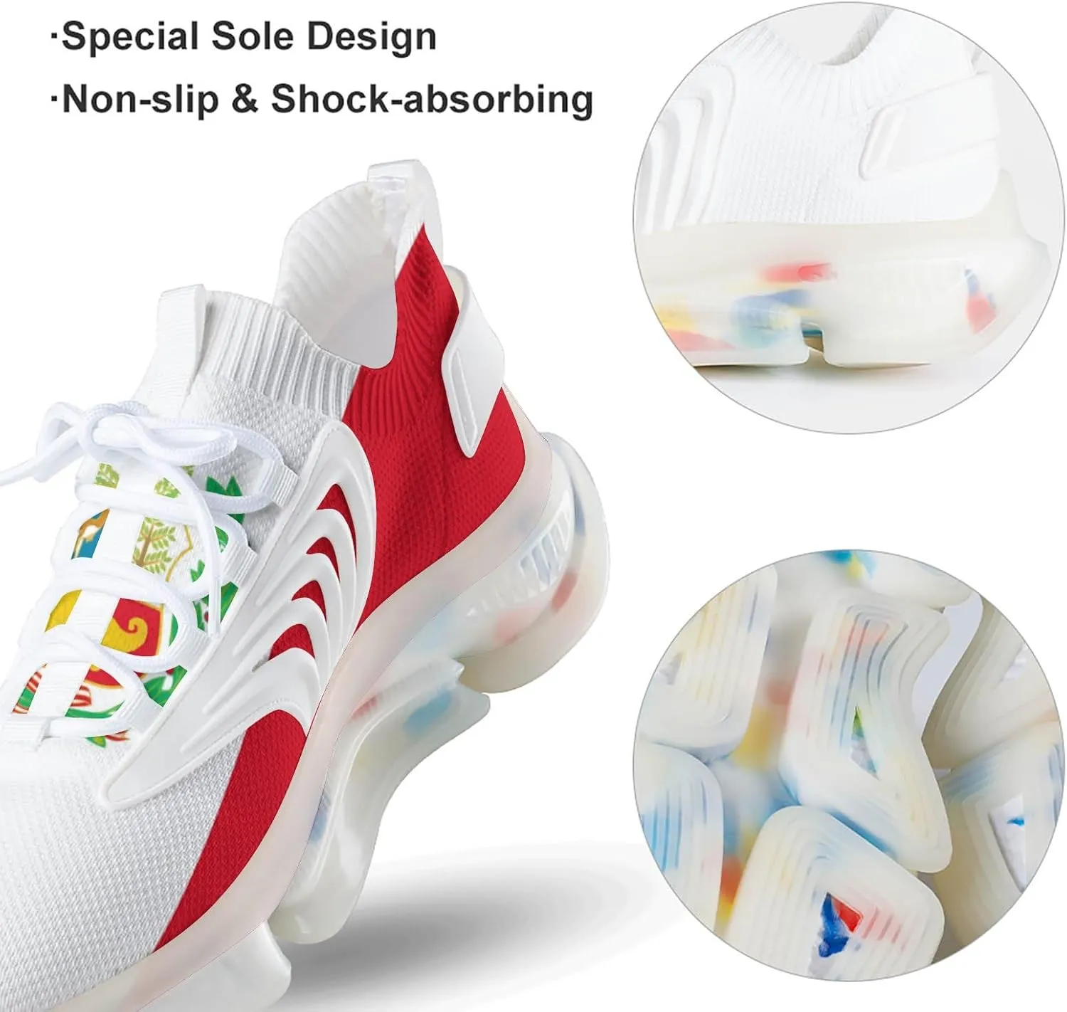 Flag of Peru State Men's Running Shoes Lightweight Walking Shoe Breathable Sneaker