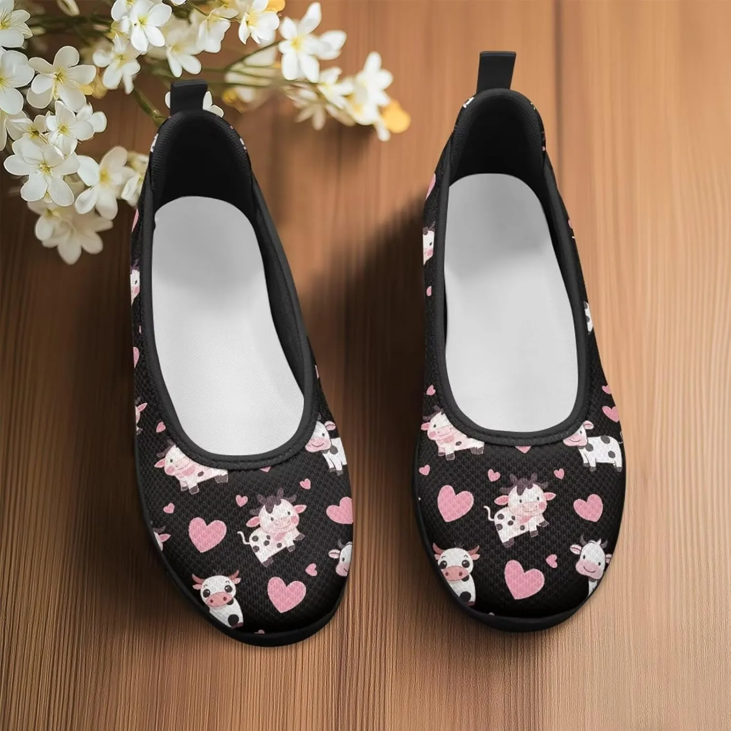 Flats Loafers Cow Low Cut Casual Dress Shoes for Women Teen Girls Comfort Walking Running Sneakers Lightweight Low Cut Tennis Shoe
