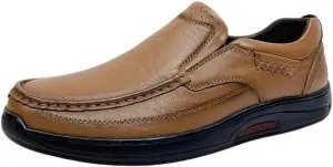 Formal Spring Men's Fashion Korean Style Leather Shoes, Loafers & Moccasins, Soft Sole Slip-On Driving Shoes