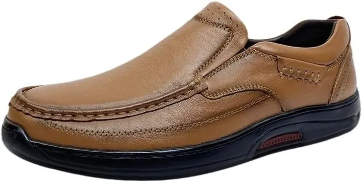 Formal Spring Men's Fashion Korean Style Leather Shoes, Loafers & Moccasins, Soft Sole Slip-On Driving Shoes