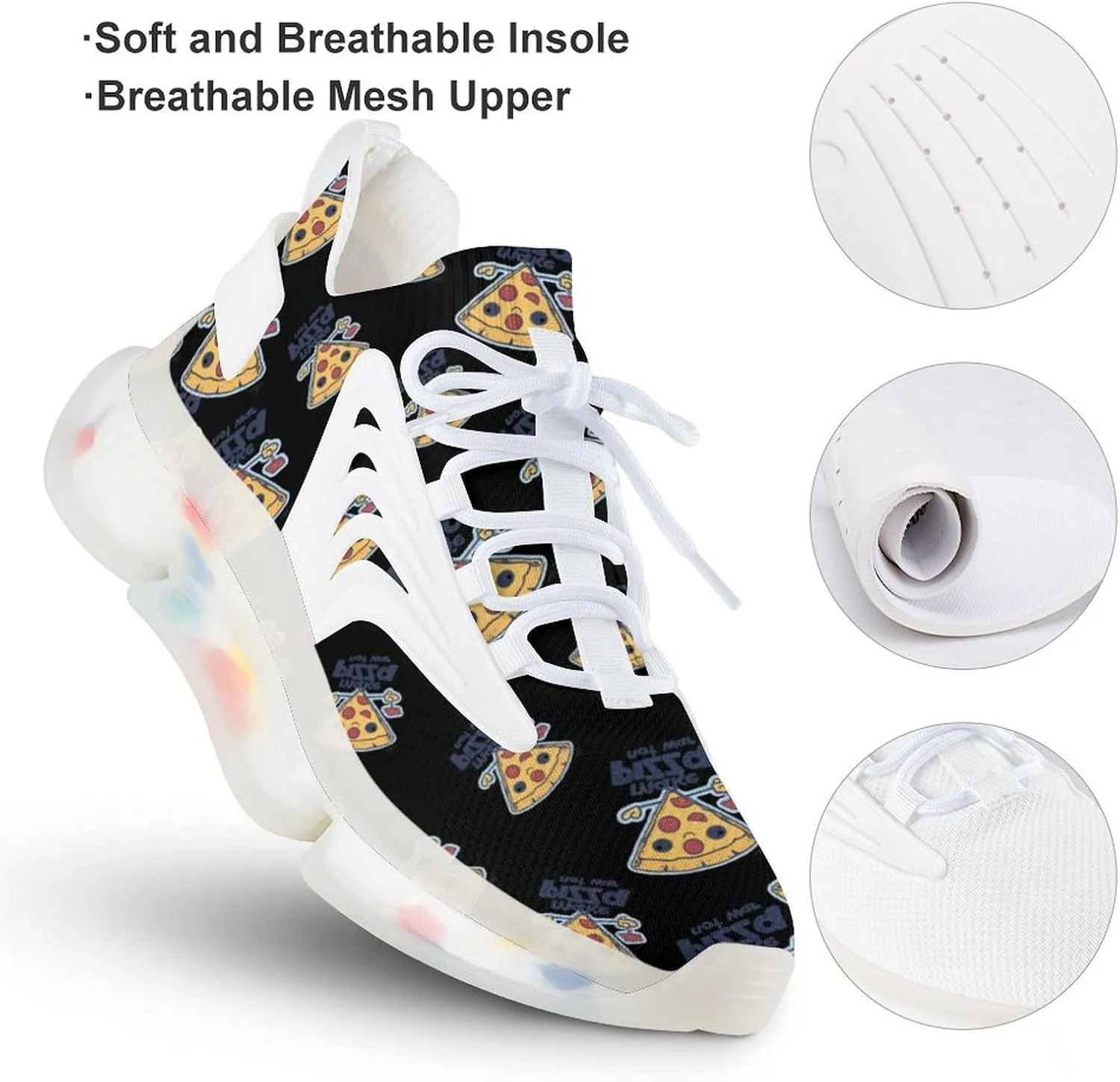 Fun Quotes Make Pizza Men's Running Shoes Lightweight Walking Shoe Breathable Sneaker