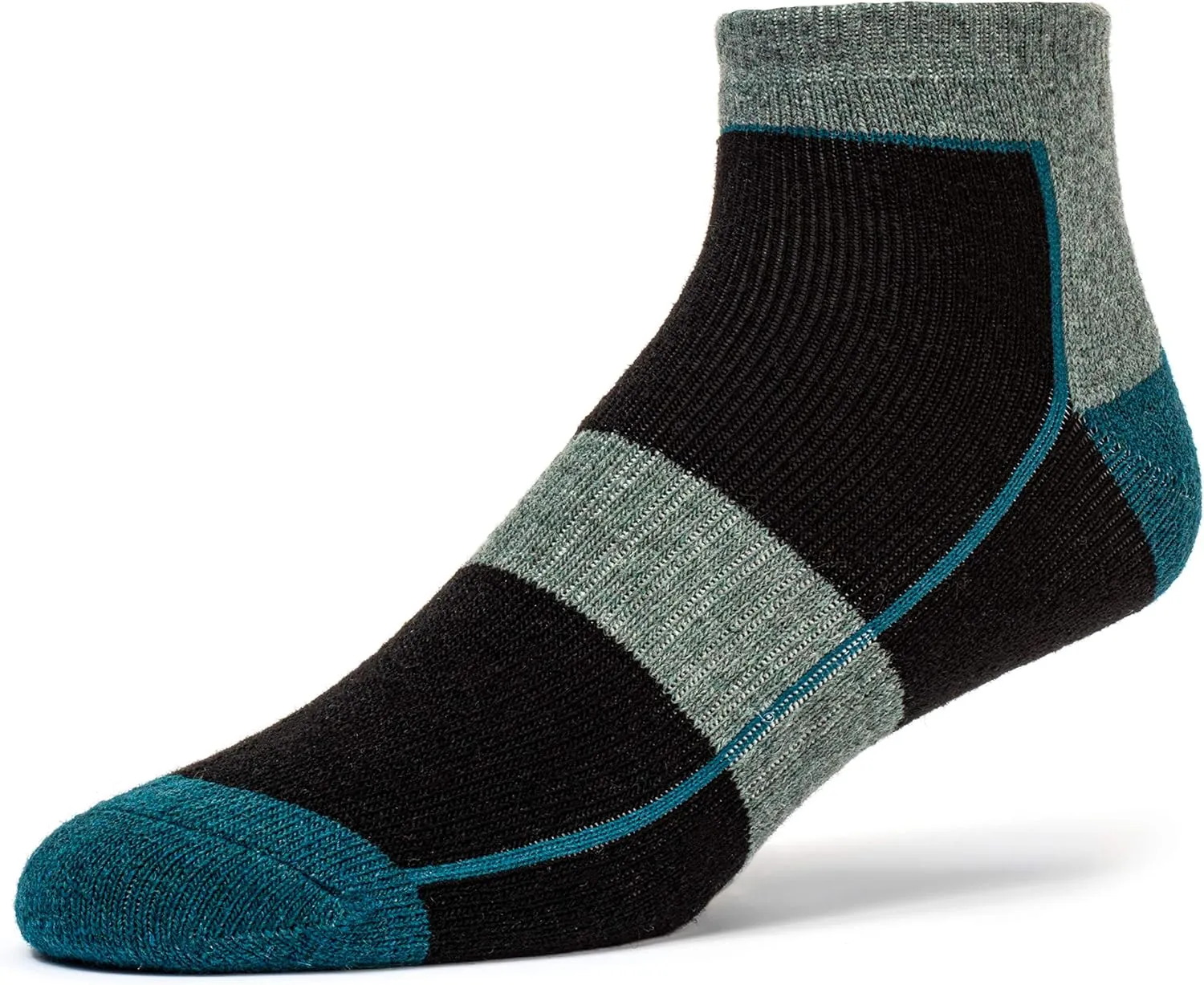 FUN TOES Low Cut Ankle Merino Wool Mens Hiking Running Socks Compression Arch Support Cushioned 6 Pairs