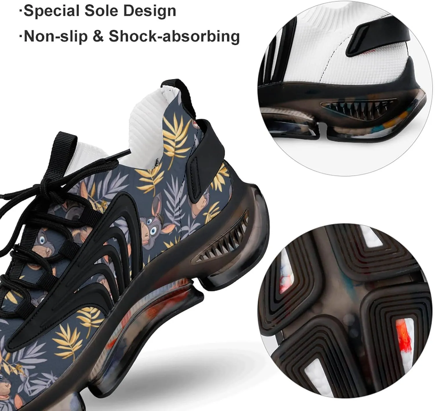 Funny Donkey Men's Running Shoes Lightweight Walking Shoe Breathable Sneaker