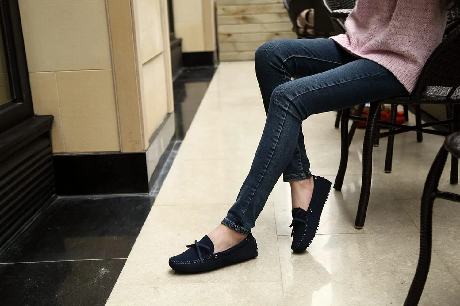 Hanfike Womens Casual Loafers Shoes Slip on Flats with Tassel Buckle Knot