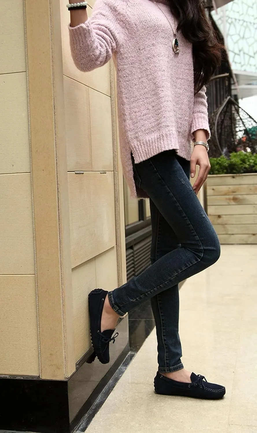 Hanfike Womens Casual Loafers Shoes Slip on Flats with Tassel Buckle Knot