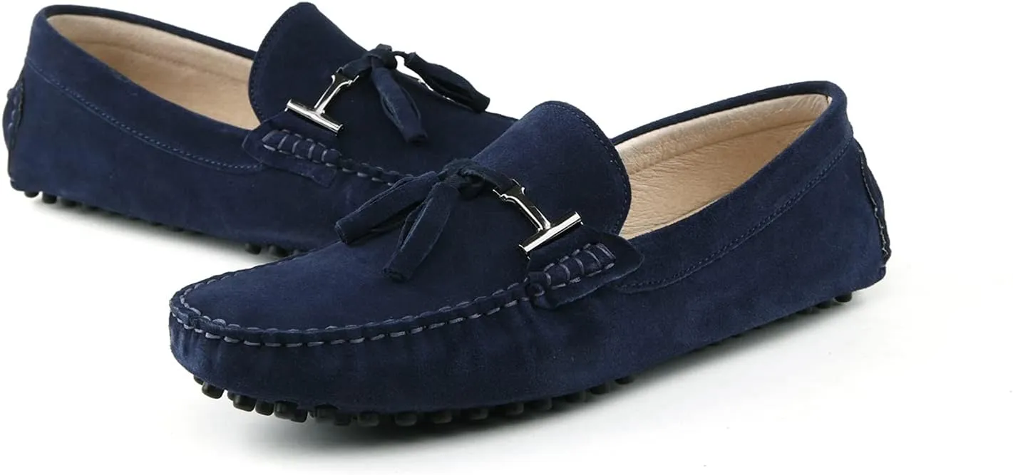 Hanfike Womens Casual Loafers Shoes Slip on Flats with Tassel Buckle Knot