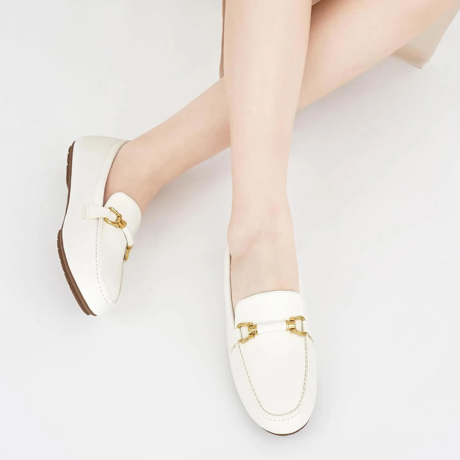 HARENCE Womens Loafers Casual Shoes: Comfortable Moccasins Business Dressy Flats Lightweight Slip On Work Shoes