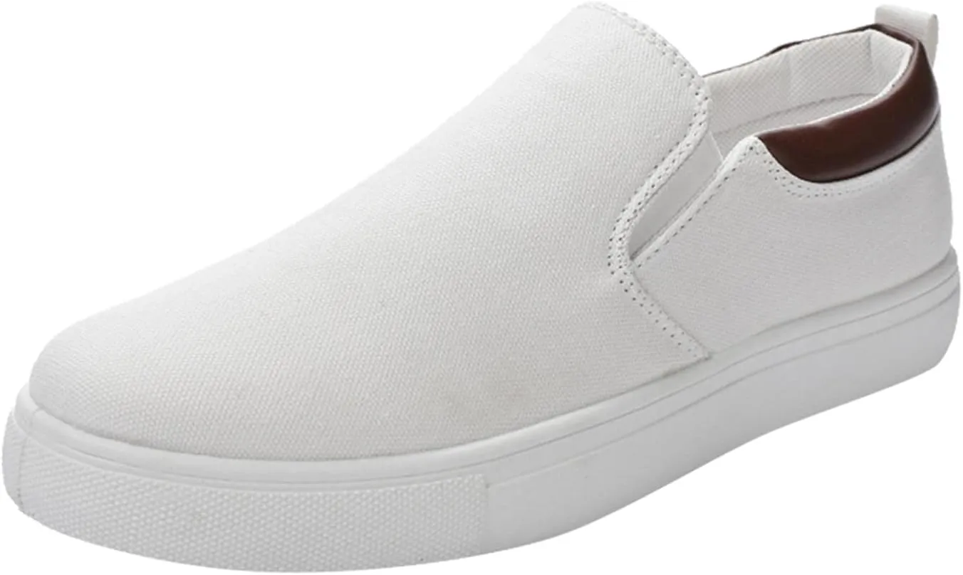 Hbeylia Slip On Loafers Fashion Sneakers For Men Casual Breathable Low Cut Canvas Shoes Unisex Classic Cloth Low-Top Trainers Walking Driving Shoes Flats Boat Shoes For Male Outdoor Sports