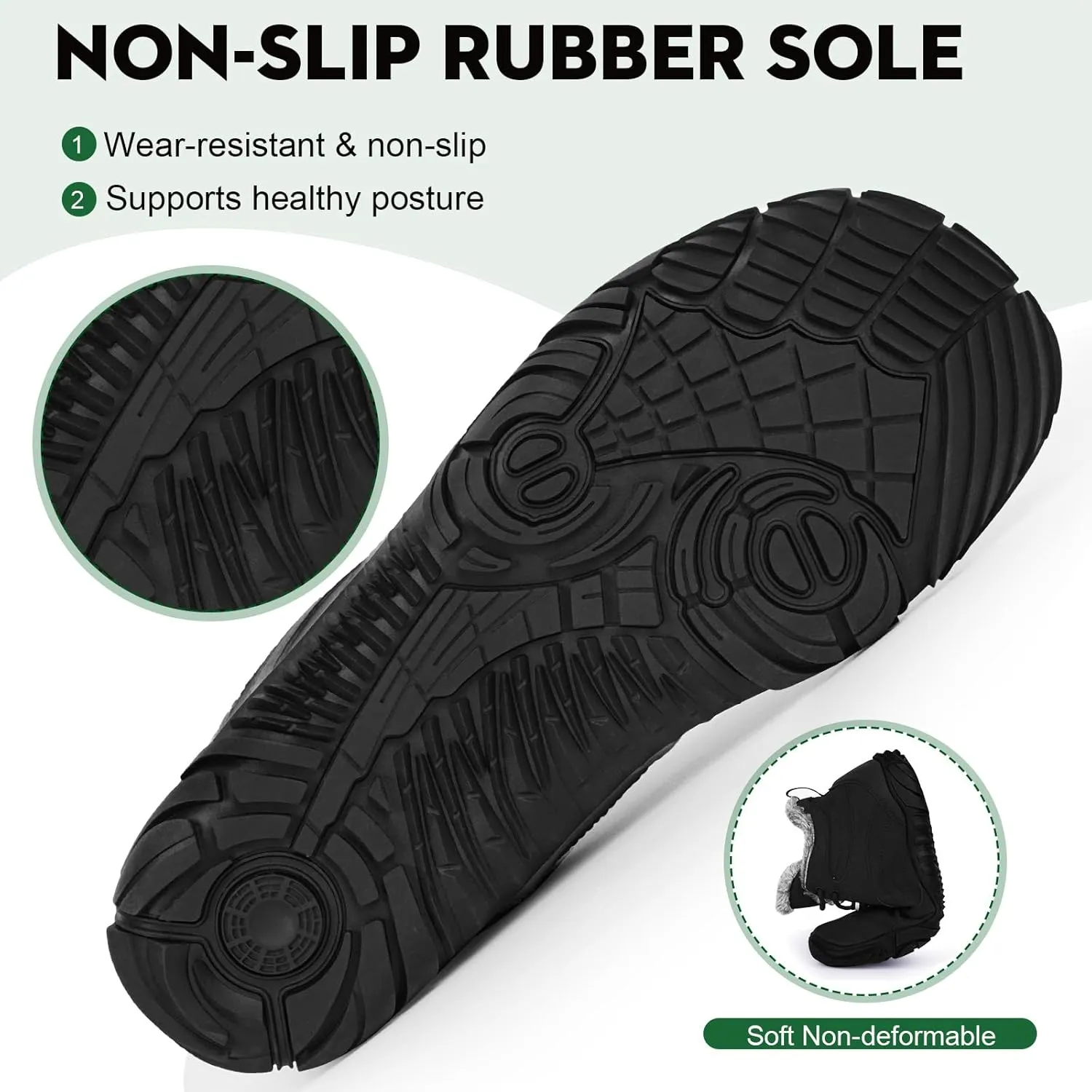 Hike Winter Footwear Barefoot Boots Mens Womens, Waterproof Winter Snow Boots, Warm Ankle Booties, Wide Toe Barefoot Hiking Boots, Non-Slip Zero Drop Sole Hike Shoes for Hiking Walking Outdoor
