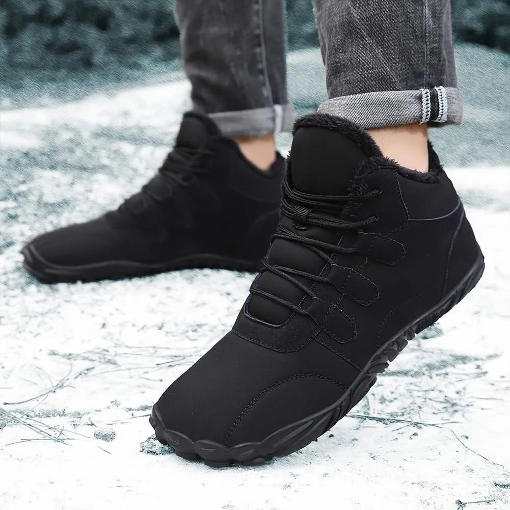 Hike Winter Footwear Barefoot Boots Mens Womens, Waterproof Winter Snow Boots, Warm Ankle Booties, Wide Toe Barefoot Hiking Boots, Non-Slip Zero Drop Sole Hike Shoes for Hiking Walking Outdoor