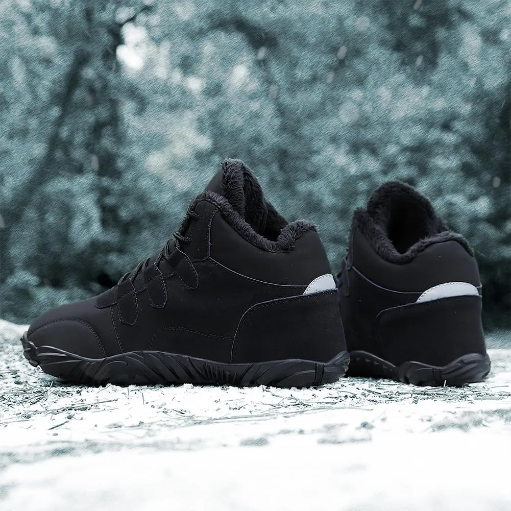 Hike Winter Footwear Barefoot Boots Mens Womens, Waterproof Winter Snow Boots, Warm Ankle Booties, Wide Toe Barefoot Hiking Boots, Non-Slip Zero Drop Sole Hike Shoes for Hiking Walking Outdoor