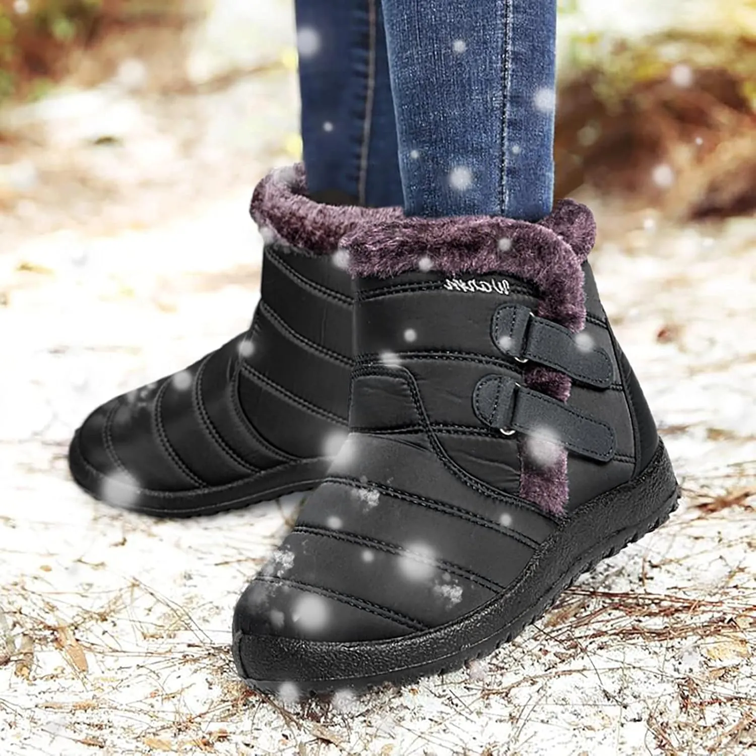 Hiking Boots for Women Waterproof Snow Boots Fleece Walking Shoes Cold Weather Plush Lined Snow Boots Duck Boots Women