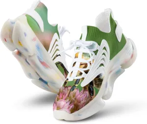 Honey Bee on Flower Men's Running Shoes Lightweight Walking Shoe Breathable Sneaker