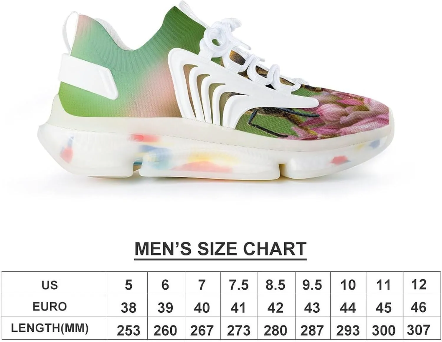 Honey Bee on Flower Men's Running Shoes Lightweight Walking Shoe Breathable Sneaker