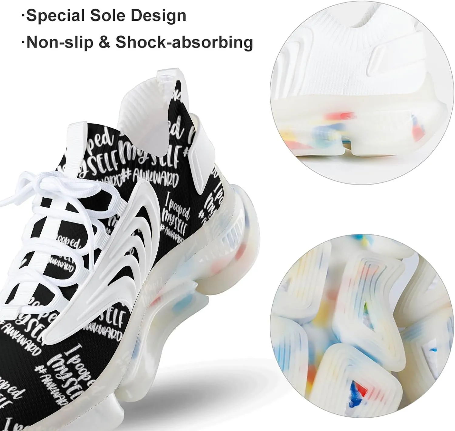 I Pooped Myself Men's Running Shoes Lightweight Walking Shoe Breathable Sneaker