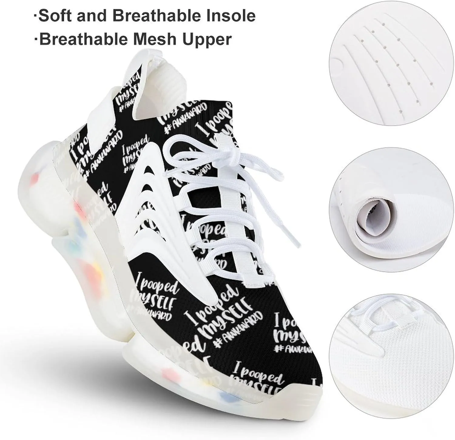 I Pooped Myself Men's Running Shoes Lightweight Walking Shoe Breathable Sneaker