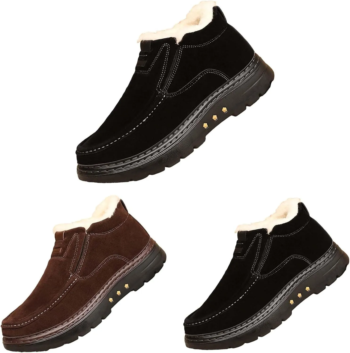 Insulated Hiking Boots Women aterproof Anti-Slip Plush Lined Snow Shoes For Women Slip On Casual Shoes