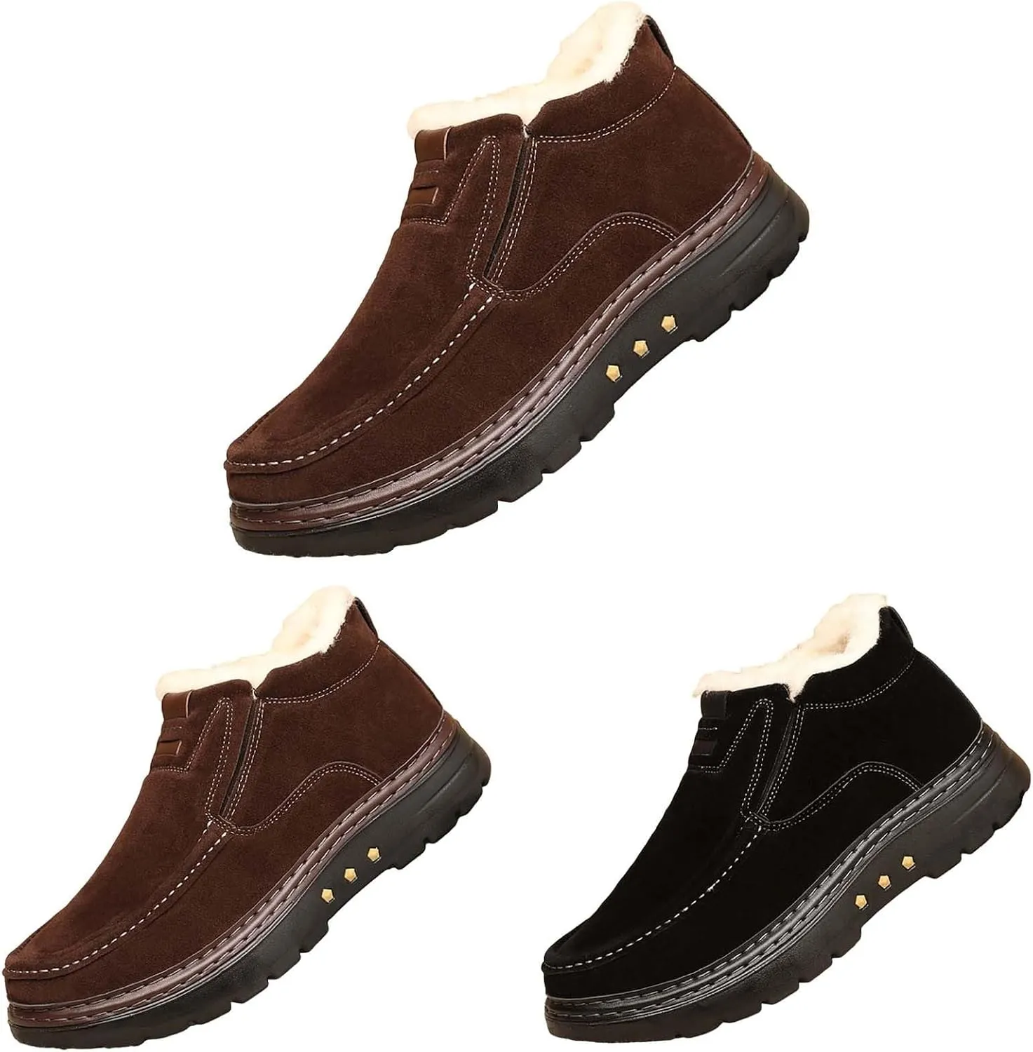 Insulated Hiking Boots Women aterproof Anti-Slip Plush Lined Snow Shoes For Women Slip On Casual Shoes