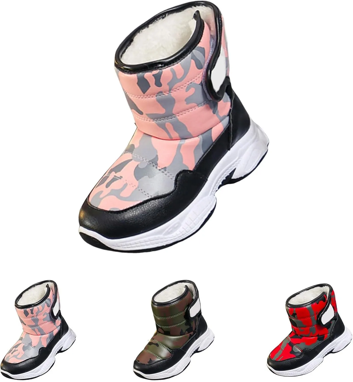 Insulated Snow Hiking Boots Plush Lined Non Slip Winter Walking Shoes Leather Waterproof Platform Boots For Girl