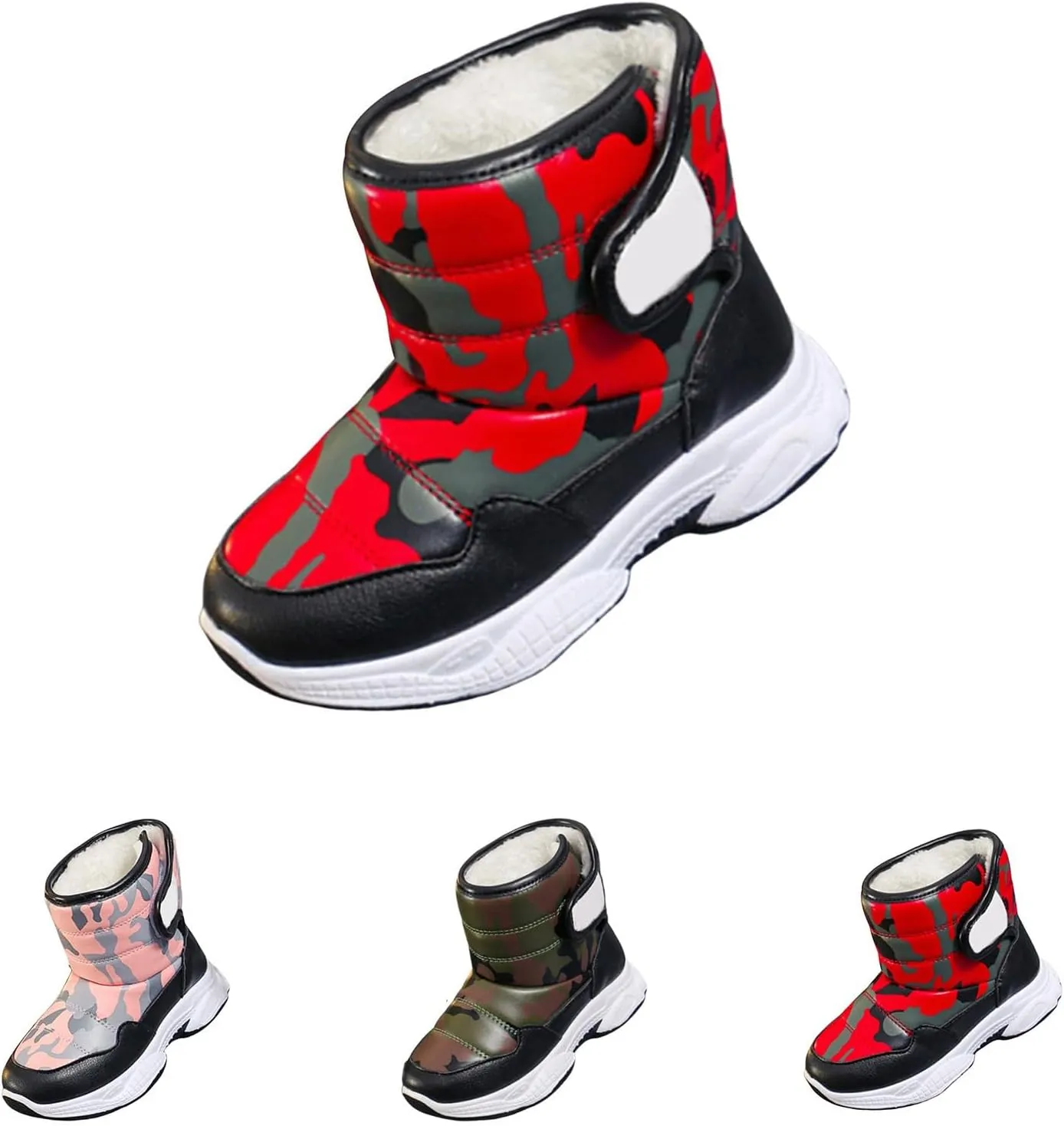 Insulated Snow Hiking Boots Plush Lined Non Slip Winter Walking Shoes Leather Waterproof Platform Boots For Girl