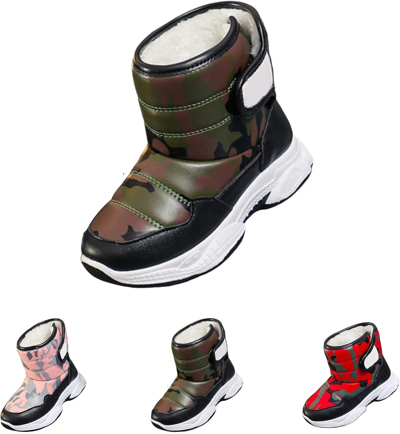 Insulated Snow Hiking Boots Plush Lined Non Slip Winter Walking Shoes Leather Waterproof Platform Boots For Girl