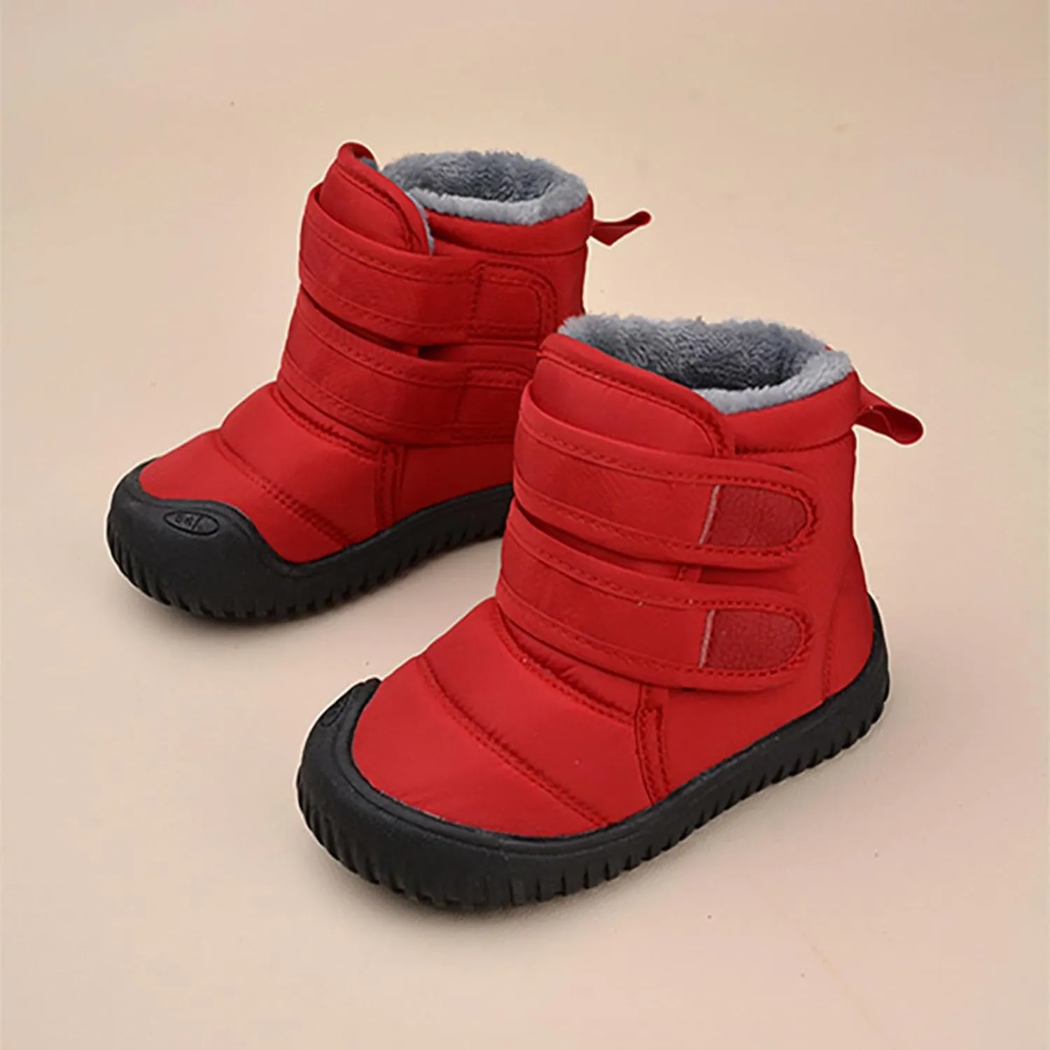 Insulated Snow Shoes For Boy Winter Walking Shoes For Baby Non Slip Ankle Boots Waterproof Plush Lined Hiking Boots