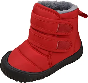 Insulated Snow Shoes For Boy Winter Walking Shoes For Baby Non Slip Ankle Boots Waterproof Plush Lined Hiking Boots
