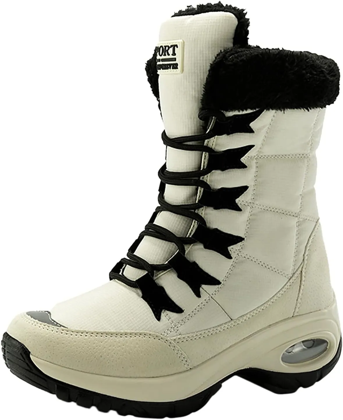 Insulated Snow Shoes For Men Lac Up Hiking Boots Women aterproof Non-Slip Winter Knee High Boots Women
