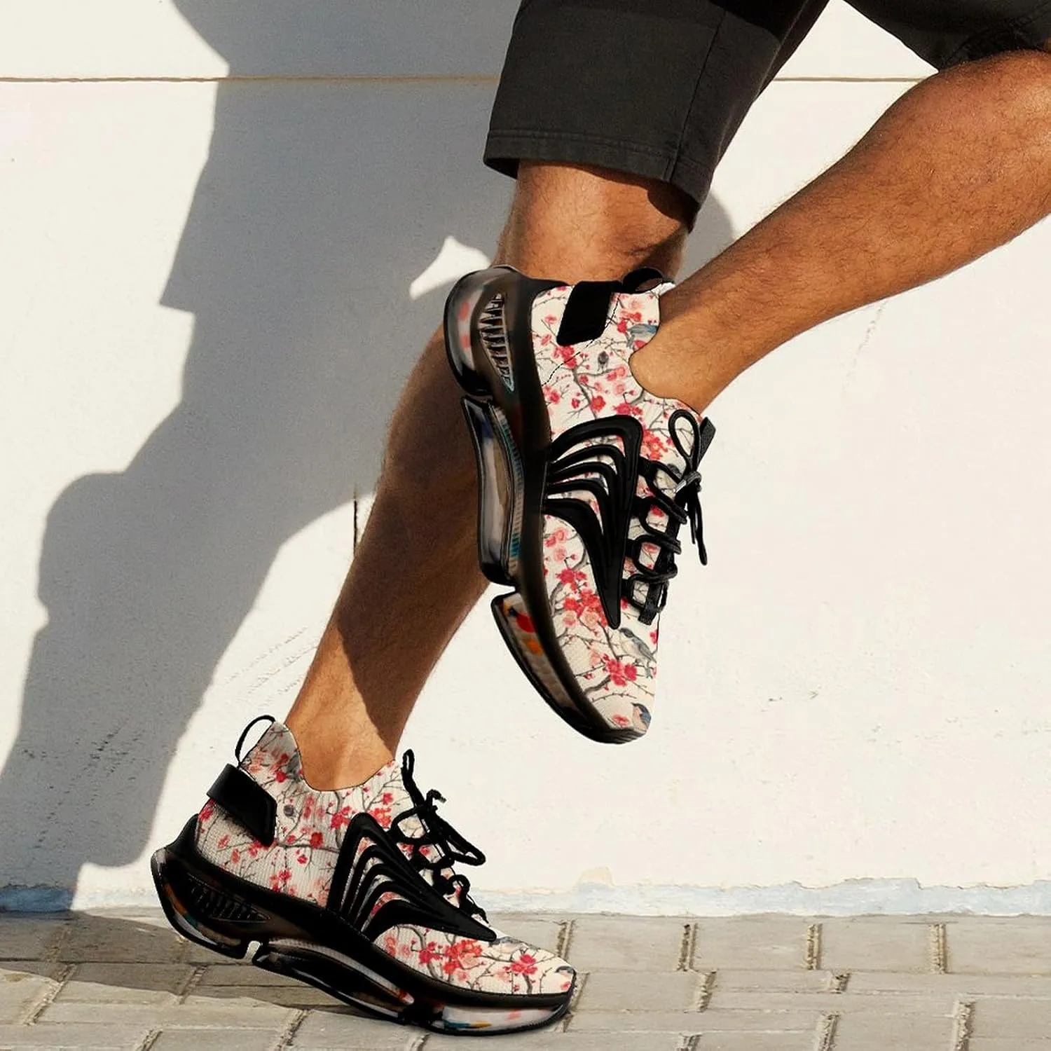 Japanese Art Birds Cherry Men's Running Shoes Lightweight Walking Shoe Breathable Sneaker