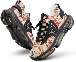 Japanese Art Birds Cherry Men's Running Shoes Lightweight Walking Shoe Breathable Sneaker