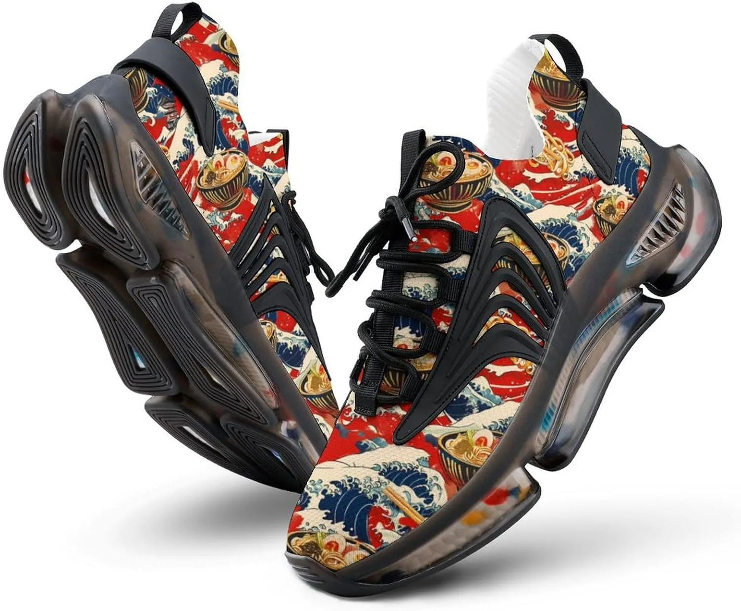 Japanese Ramen Wave Men's Running Shoes Lightweight Walking Shoe Breathable Sneaker