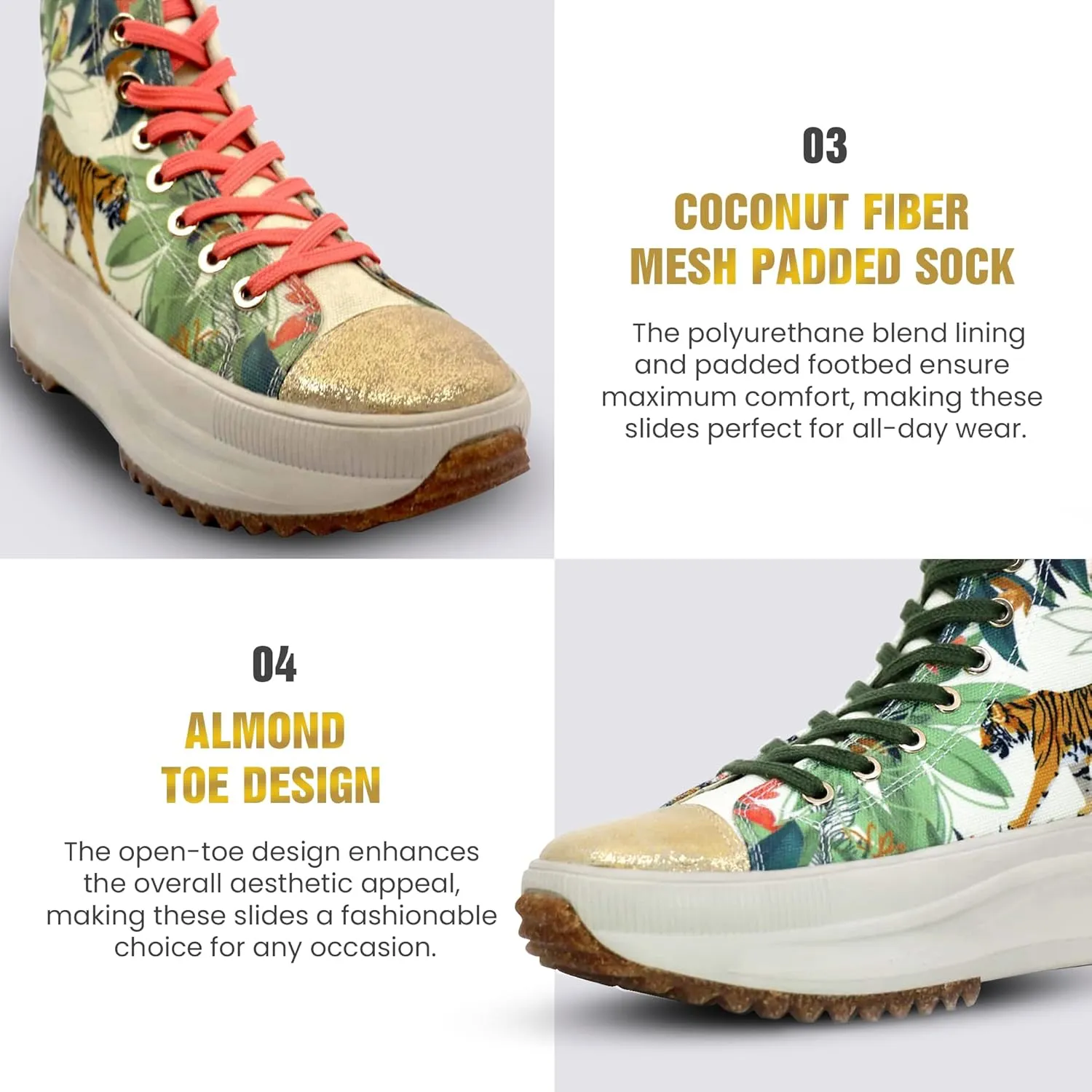 JATAREA Women's Fashion Sneakers – Genuine Leather Casual Shoes, Comfortable Cushioned Insole, TPR Rubber - Ethylene Vinyl Sole, Stylish Lifestyle, Lightweight & Durable Travel Sneakers