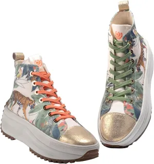 JATAREA Women's Fashion Sneakers – Genuine Leather Casual Shoes, Comfortable Cushioned Insole, TPR Rubber - Ethylene Vinyl Sole, Stylish Lifestyle, Lightweight & Durable Travel Sneakers