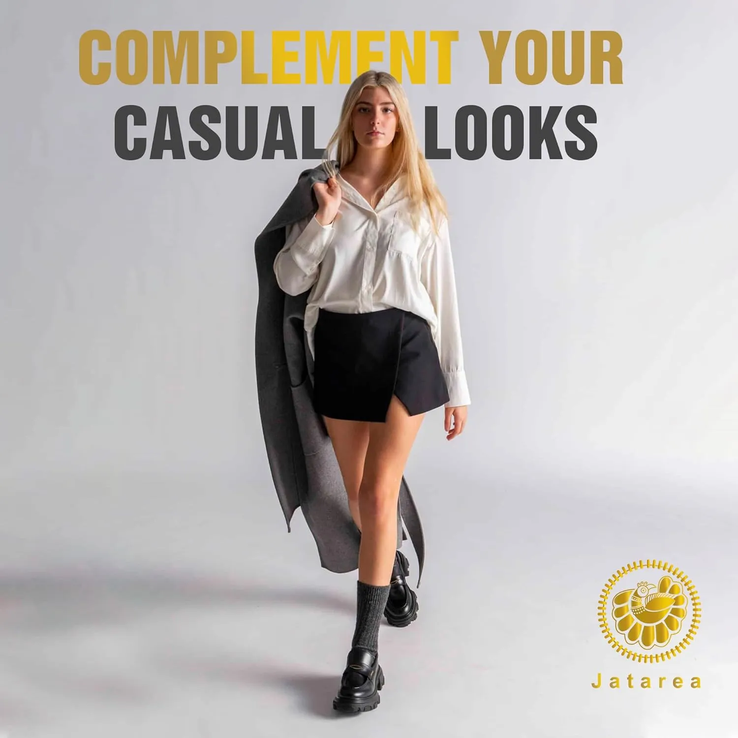 JATAREA Women's Fashion Sneakers – Genuine Leather Casual Shoes, Comfortable Cushioned Insole, TPR Rubber Sole, Stylish Lifestyle, Lightweight and Durable Travel Sneakers