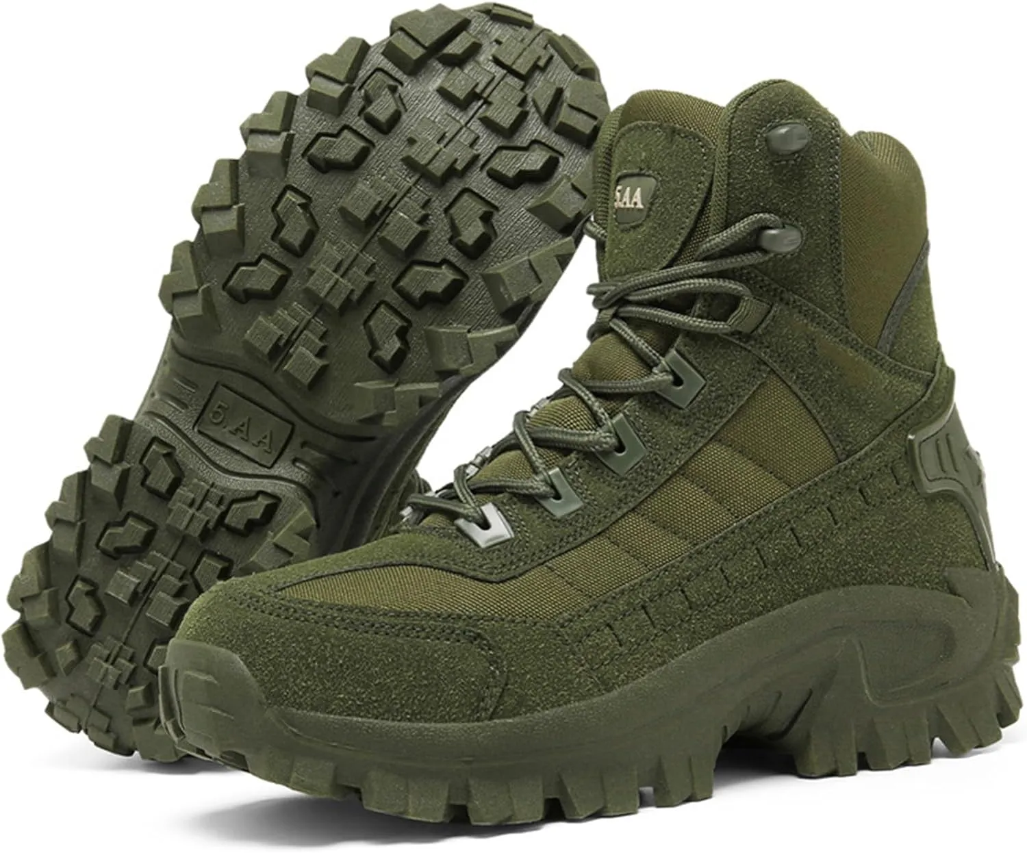 JiuQing Mens Military Boots Tactical Boots Ankle High Combat Boots Side Zip Outdoor Work Backpacking Desert Boots