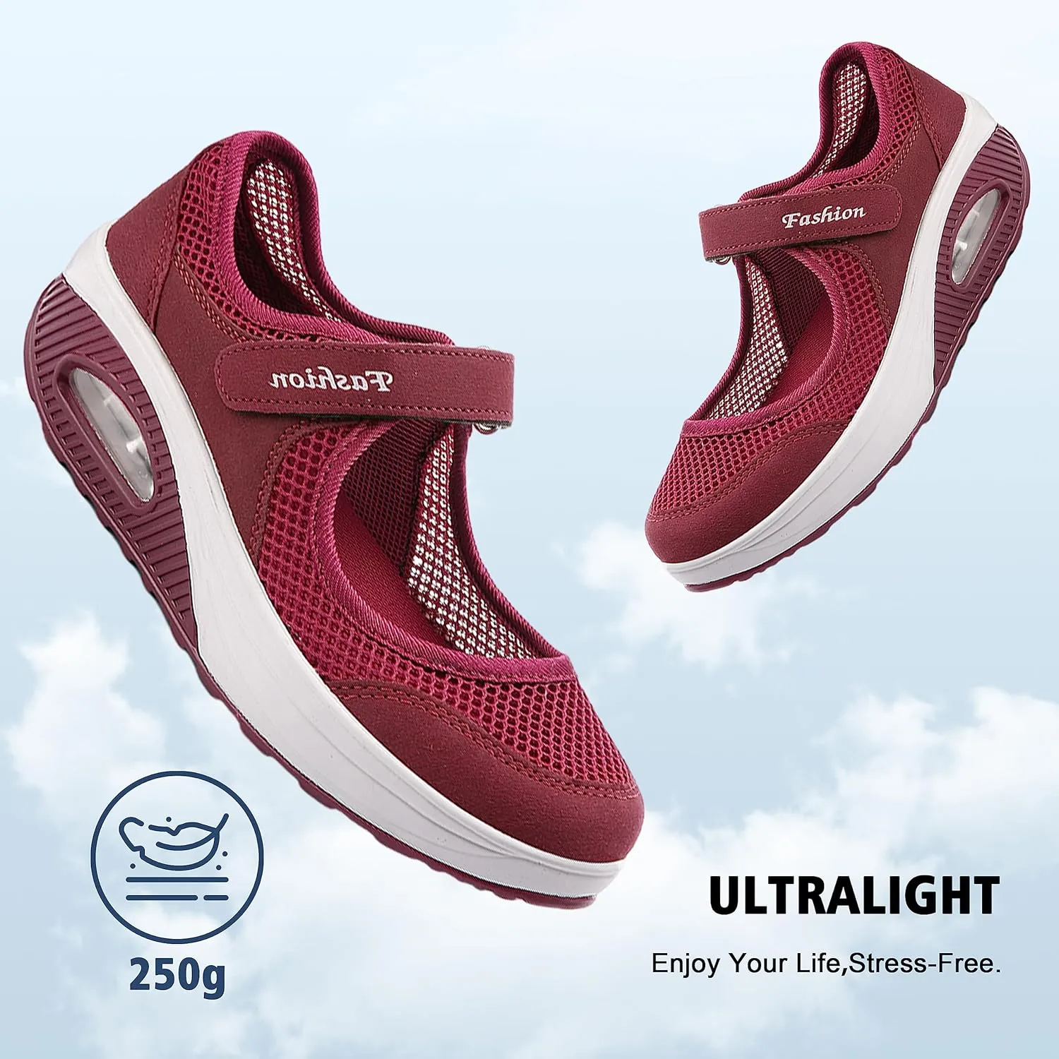 jukka Women's Fashion Flying Woven Cosy Size 3.5-8UK Walking Shoes Super Lightweight Gym Sports Running Shoes Shock Absorbing Trainers