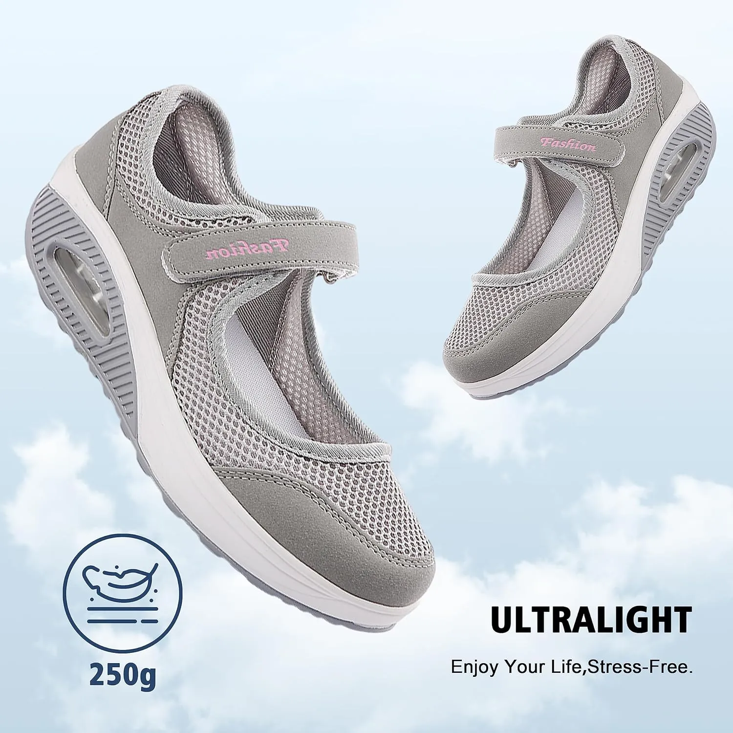 jukka Women's Fashion Flying Woven Cosy Size 3.5-8UK Walking Shoes Super Lightweight Gym Sports Running Shoes Shock Absorbing Trainers