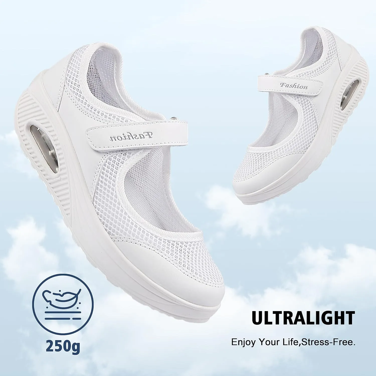 jukka Women's Fashion Flying Woven Cosy Size 3.5-8UK Walking Shoes Super Lightweight Gym Sports Running Shoes Shock Absorbing Trainers