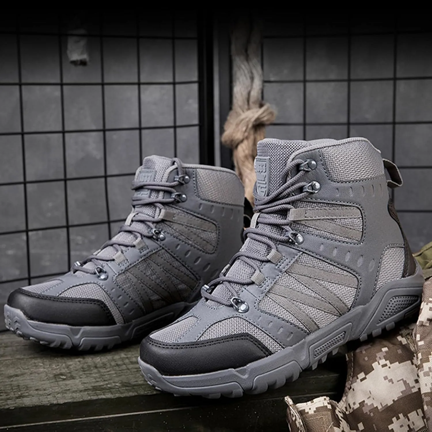 Kervaky Men's Military Tactical Boots Combat Boots Waterproof Boots Lightweight Working boots Non-slip Boots Outdoor Hiking Boots