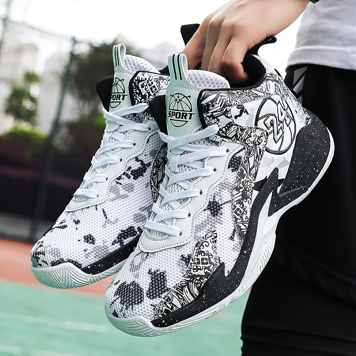 Kids Basketball Shoes High Top Youth Fashion Sneakers Girls Casual Sports Basketball Shoes Breathable Comfortable Boys Sneakers for Big Kids