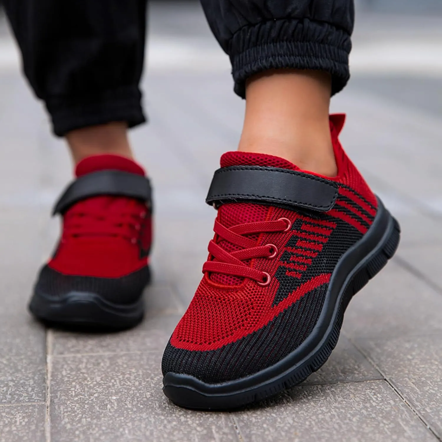 Kids Tennis Shoes for Boys Girls Lightweight Breathable Sneakers Running Athletic Shoes Slip On Fashion Running Sneakers